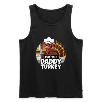 Papa Dinde Thanksgiving - Débardeur bio Premium Homme - noir - Devant - Michal (187cm)