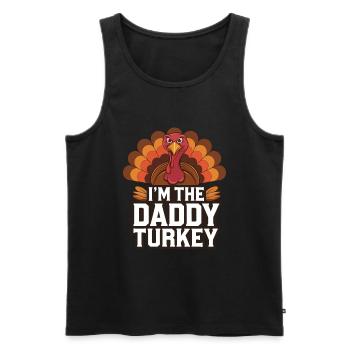 Papa Dinde Thanksgiving - Débardeur bio Premium Homme - noir - Devant - Michal (187cm)