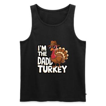 Papa Dinde Thanksgiving - Débardeur bio Premium Homme - noir - Devant - Michal (187cm)