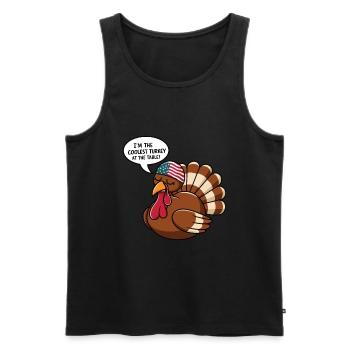 Lustiger Thanksgiving Truthahn - Männer Premium Bio Tank Top - Schwarz - Vorne - AI Model Male 178 light (178cm)