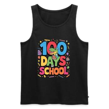 100e jour d’école 100 jour d’école des enfants - Débardeur bio Premium Homme - noir - Devant - Michal (187cm)