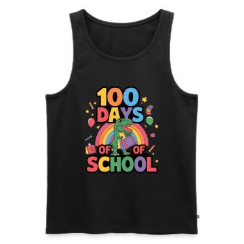 100e jour d’école 100 jour d’école des enfants - Débardeur bio Premium Homme - noir - Devant - Michal (187cm)