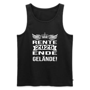 Pension 2025 Pensionärin 2025 Rente 2025 - Männer Premium Bio Tank Top - Schwarz - Vorne - AI Model Male 178 light (178cm)