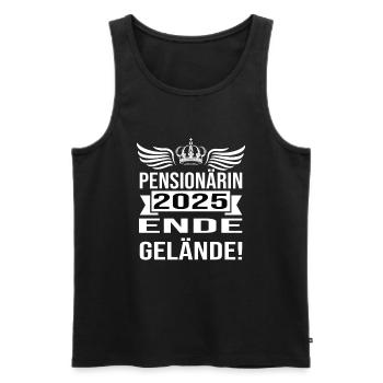 Pension 2025 Pensioner 2025 Pension 2025 - Men's Premium Organic Tank Top - black - Front - AI Model Male 178 light (178cm)