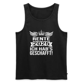 Pension 2025 Pensionärin 2025 Rente 2025 - Männer Premium Bio Tank Top - Schwarz - Vorne - AI Model Male 178 light (178cm)