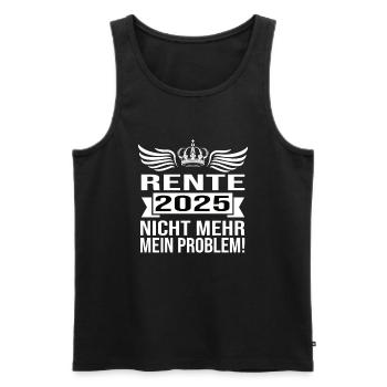 Pension 2025 Pensioner 2025 Pension 2025 - Men's Premium Organic Tank Top - black - Front - AI Model Male 178 light (178cm)