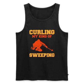 Curling sportif - Débardeur bio Premium Homme - noir - Devant - AI Model Male 178 light (178cm)
