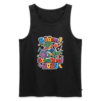 School Child 2025 School Enrollment Back to School - Men's Premium Organic Tank Top - black - Front - Michal (187cm)