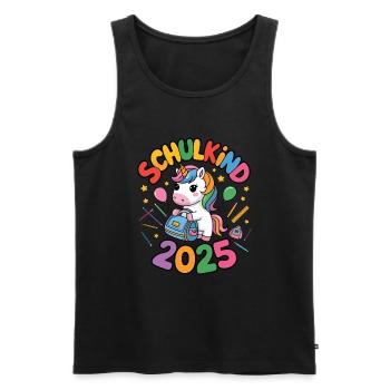 Schulkind 2025 Einschulung Schulanfang - Männer Premium Bio Tank Top - Schwarz - Vorne - Michal (187cm)