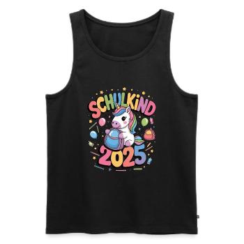 School Child 2025 School Enrollment Back to School - Men's Premium Organic Tank Top - black - Front - Michal (187cm)