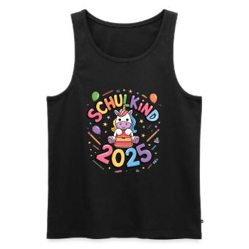 Schulkind 2025 Einschulung Schulanfang - Männer Premium Bio Tank Top - Schwarz - Vorne - Michal (187cm)