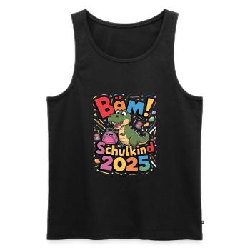 Écolier 2025 Inscription à l’école Retour à l’école - Débardeur bio Premium Homme - noir - Devant - Michal (187cm)