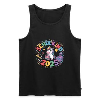 Schulkind 2025 Einschulung Schulanfang - Männer Premium Bio Tank Top - Schwarz - Vorne - Michal (187cm)