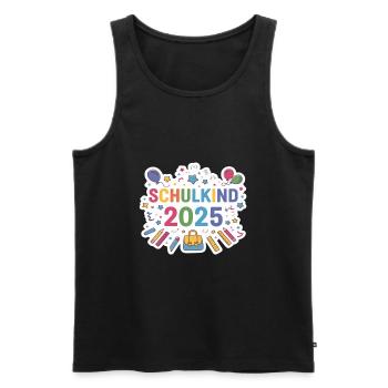 School Child 2025 School Enrollment Back to School - Men's Premium Organic Tank Top - black - Front - Michal (187cm)