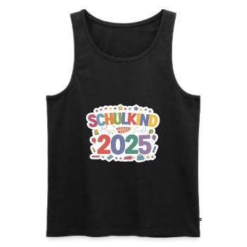 School Child 2025 School Enrollment Back to School - Men's Premium Organic Tank Top - black - Front - Michal (187cm)