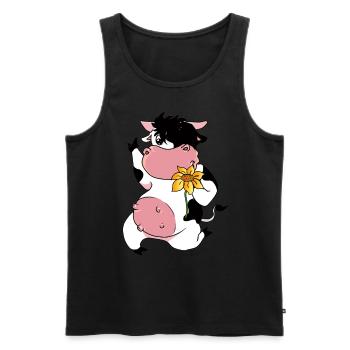 Kuh Blume Kühe Rind Rinder Rindvieh - Männer Premium Bio Tank Top - Schwarz - Vorne - AI Model Male 178 light (178cm)