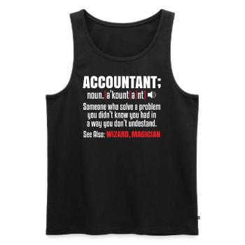Buchhalter Wörterbuch Lustiger Buchhalter-spruch - Männer Premium Bio Tank Top - Anthrazit - Vorne - Alexander (188cm)