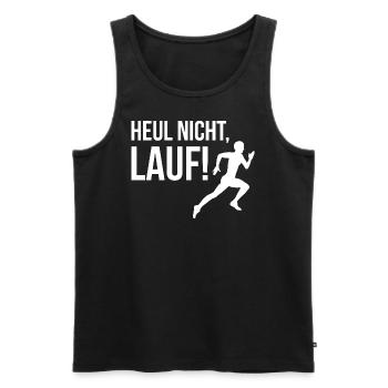 Heul nicht lauf Lustiges Läufer T-Shirt - Männer Premium Bio Tank Top - Schwarz - Vorne - Michal (187cm)