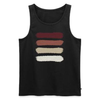 Vintage Retro Stripes "White Sunset" - Men's Premium Organic Tank Top - black - Front - AI Model Male 178 light (178cm)
