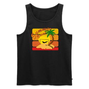 SummerBreak - Männer Premium Bio Tank Top - Schwarz - Vorne - Michal (187cm)