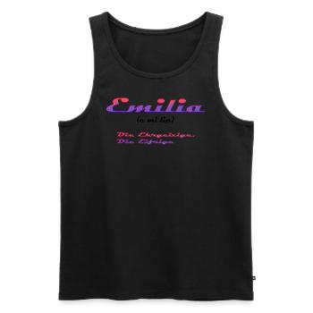 Emilia - Männer Premium Bio Tank Top - Schwarz - Vorne - AI Model Male 178 light (178cm)