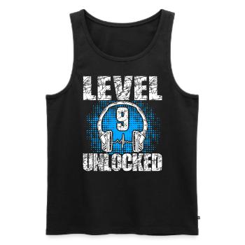 Level 9 Unlocked Geburtstagsgeschenk 9 Jahre 9. - Männer Premium Bio Tank Top - Schwarz - Vorne - AI Model Male 178 light (178cm)