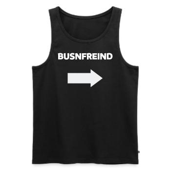 BUSNFREIND T-SHIRT ÖSTERREICH FREUNDSCHAFT KUMPEL - Männer Premium Bio Tank Top - Schwarz - Vorne - AI Model Male 178 light (178cm)