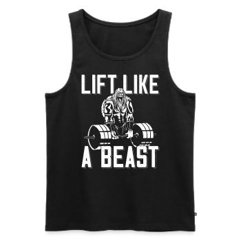 Bodybuilder Lift Like A Beast Outfit Langhantel - Männer Premium Bio Tank Top - Schwarz - Vorne - AI Model Male 178 light (178cm)