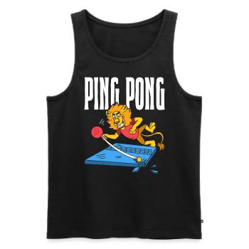 Ping Pong Lion Table Tennis Lion Outfit - Débardeur bio Premium Homme - noir - Devant - Michal (187cm)