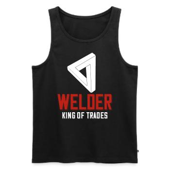 Welder saying for proud metal workers and - Men's Premium Organic Tank Top - black - Front - AI Model Male 178 light (178cm)