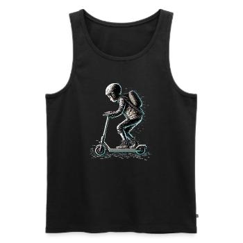 Stuntscooter im ASCII Style - Männer Premium Bio Tank Top - Schwarz - Vorne - AI Model Male 178 light (178cm)