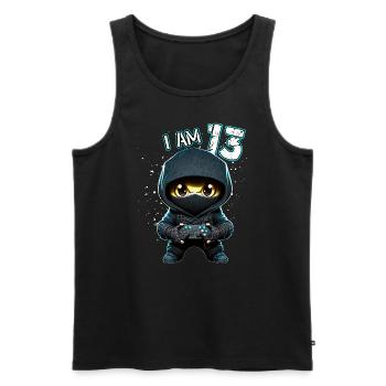 Enfants Anniversaire 13 ans - Jeux vidéo et - Débardeur bio Premium Homme - noir - Devant - Michal (187cm)