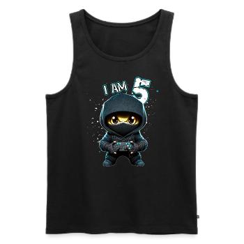 Anniversaire des enfants 5 ans - jeux vidéo et joueurs - Débardeur bio Premium Homme - noir - Devant - Michal (187cm)