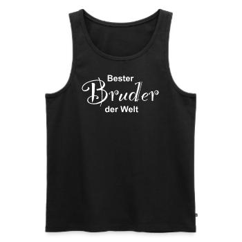 Bester Bruder der Welt Design - Männer Premium Bio Tank Top - Schwarz - Vorne - Michal (187cm)