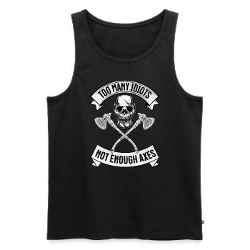 Trop d’idiots pas assez de haches - Vikings - Débardeur bio Premium Homme - noir - Devant - AI Model Male 178 light (178cm)