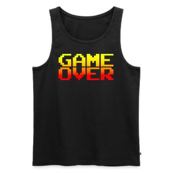 Game Over Retro Design - Männer Premium Bio Tank Top - Schwarz - Vorne - Michal (187cm)