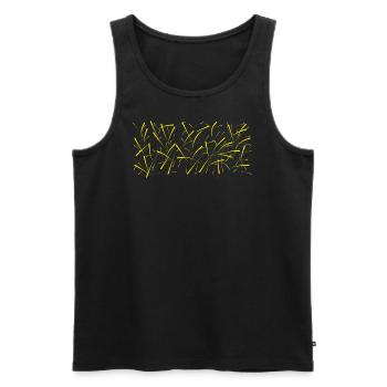 Gelb - Männer Premium Bio Tank Top - Schwarz - Vorne - AI Model Male 178 light (178cm)