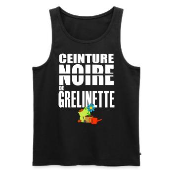 Jardin ceinture noire grelinette humour jardinier - Débardeur bio Premium Homme - noir - Devant - Michal (187cm)