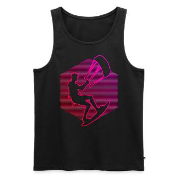 Femmes Kiting Kitesurf Kitesurfeur Hommes - Débardeur bio Premium Homme - noir - Devant - Michal (187cm)
