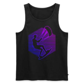 Kitesurfeur Femmes Kitesurf Kiting Hommes - Débardeur bio Premium Homme - noir - Devant - Michal (187cm)