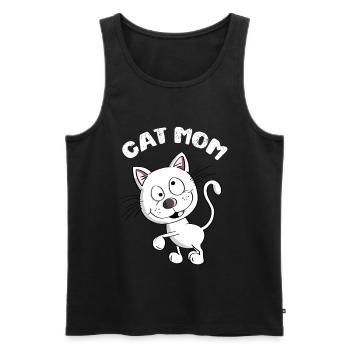 Cat Mom - Katze - Katzen - Kätzchen - Kater - Tier - Männer Premium Bio Tank Top - Schwarz - Vorne - Michal (187cm)