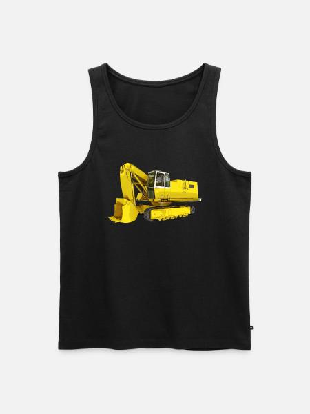 Yellow excavator, backhoe, industry - Men's Premium Organic Tank Top - black