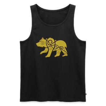 A Viking druid, shapeshifting into bear form - Men's Premium Organic Tank Top - black - Front - AI Model Male 178 light (178cm)