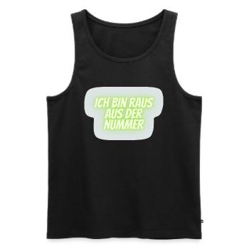 ich bin raus aus der Nummer - Männer Premium Bio Tank Top - Schwarz - Vorne - AI Model Male 178 light (178cm)