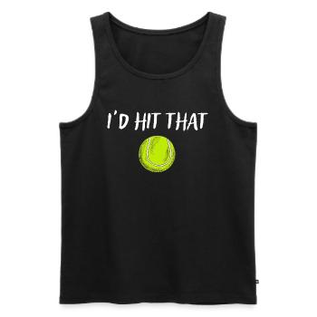 Funny Tennis Apparel Funny Sayings Id hit that - Männer Premium Bio Tank Top - Schwarz - Vorne - Michal (187cm)