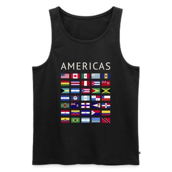 Country flags Americas National Flags America - Men's Premium Organic Tank Top - black - Front - AI Model Male 178 light (178cm)