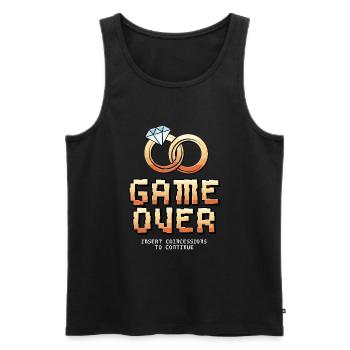 Mariage ?! Game over.. Humour Sarcastique EVG EVJF - Débardeur bio Premium Homme - noir - Devant - Michal (187cm)