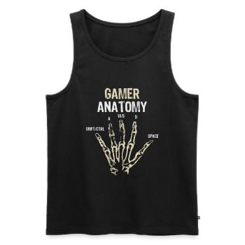 Gamer Anatomy - Gaming - Computerspiele - Männer Premium Bio Tank Top - Schwarz - Vorne - Michal (187cm)