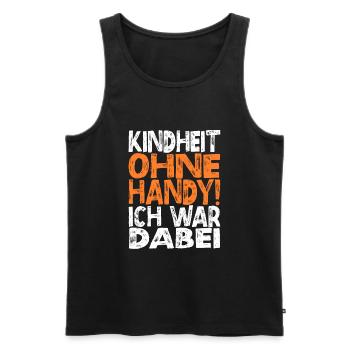 Kindheit ohne Handy - Männer Premium Bio Tank Top - Schwarz - Vorne - Michal (187cm)