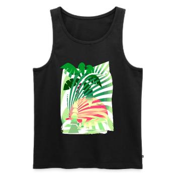 Palm Sun Vacances d’été - Débardeur bio Premium Homme - noir - Devant - Michal (187cm)